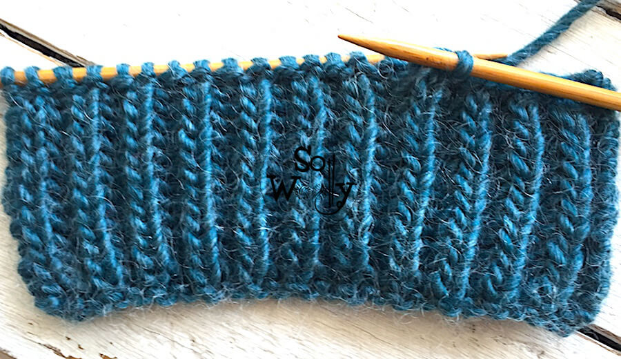 How to knit the Fisherman’s Rib with knit stitches only. No purling