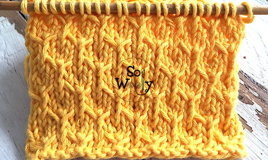 Thorn stitch knitting pattern using straight needles