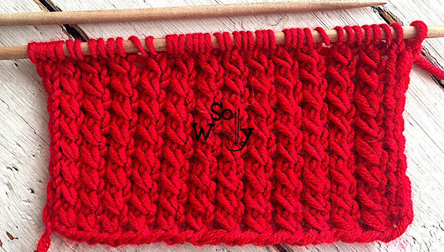 Twisted Rib knit stitch pattern for beginners. So Woolly.
