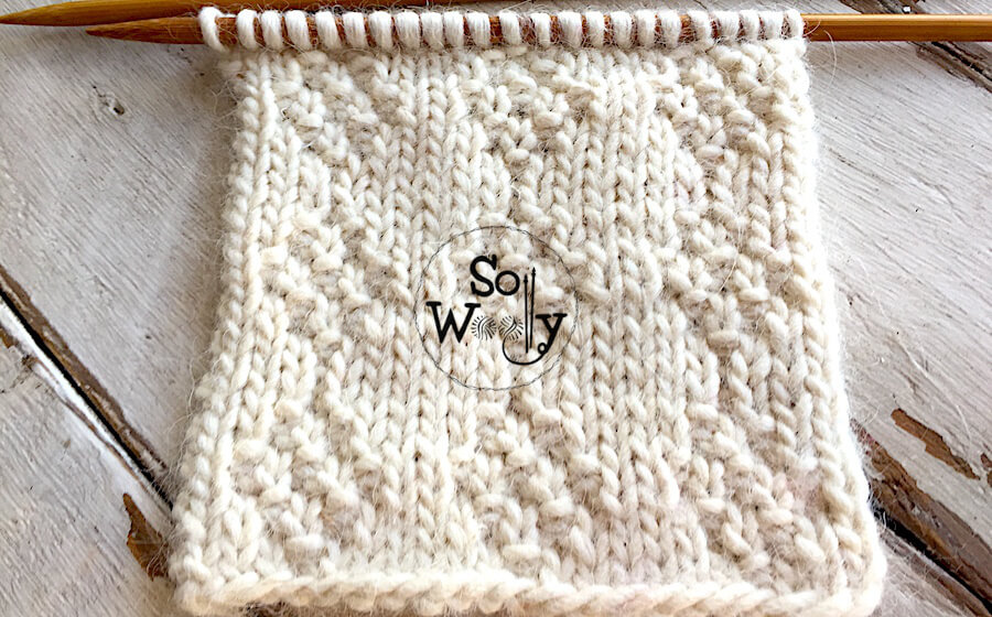 Raised Diamonds reversible knit stitch pattern. So Woolly.