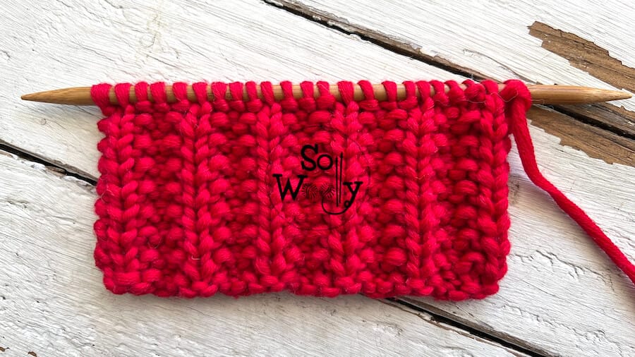 Mock English Rib knit stitch version two. So Woolly.