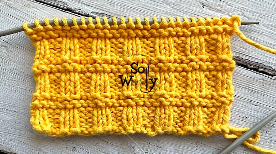 Tiles stitch knitting pattern, a super easy stitch that doesn't curl. So Woolly.
