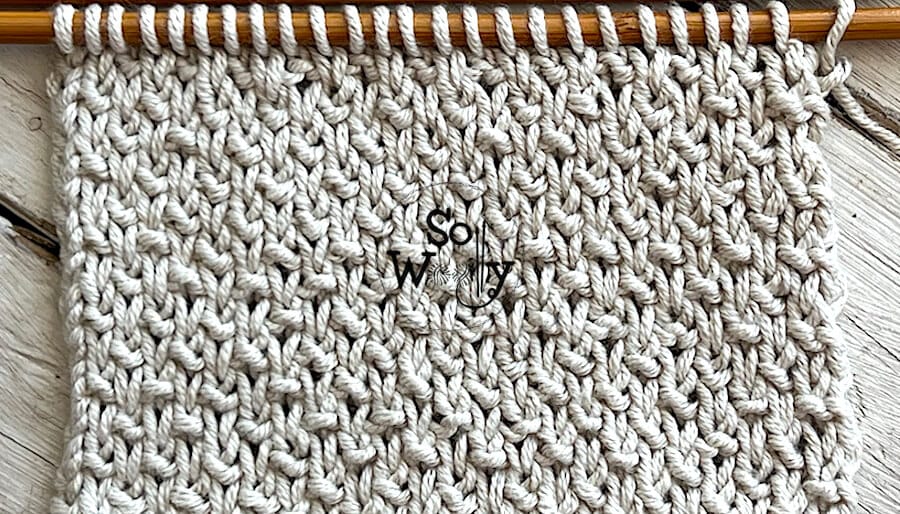 Broken Rib stitch: A one-row repeat knitting pattern, identical on both  sides