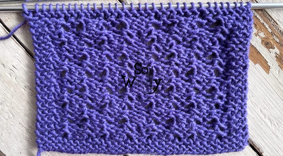 English Mesh Lace knitting stitch pattern. So Woolly.