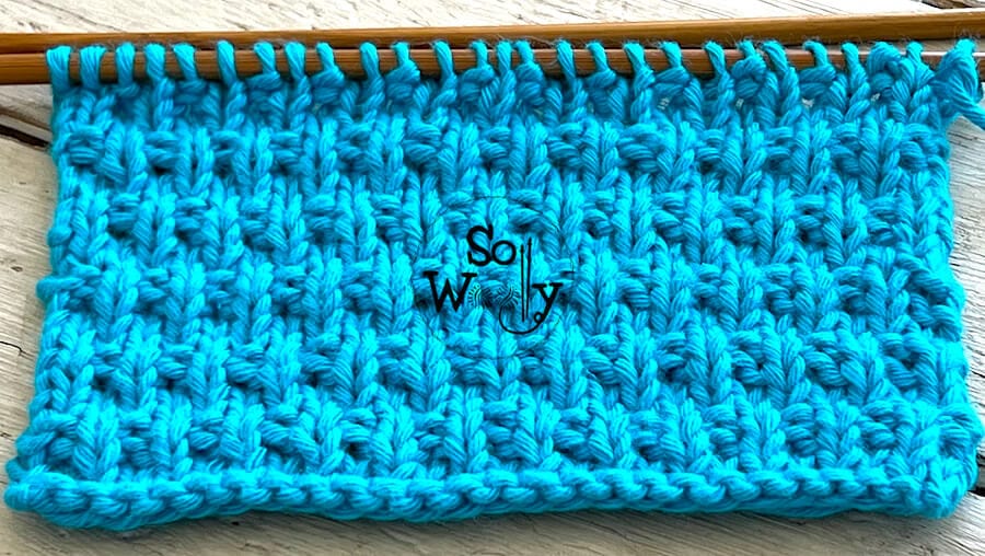 Granite stitch knitting pattern, step by step. So Woolly.