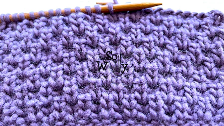 Broken Brioche Rib knitting stitch pattern. So Woolly.