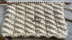 Diagonal Ladders knitting stitch pattern and video tutorial