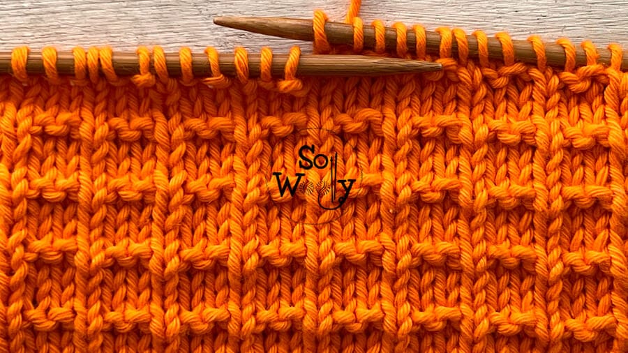 How to knit the Double Andalusian stitch pattern version 2