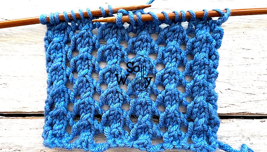 How to knit the Fancy Openwork stitch pattern-only four rows