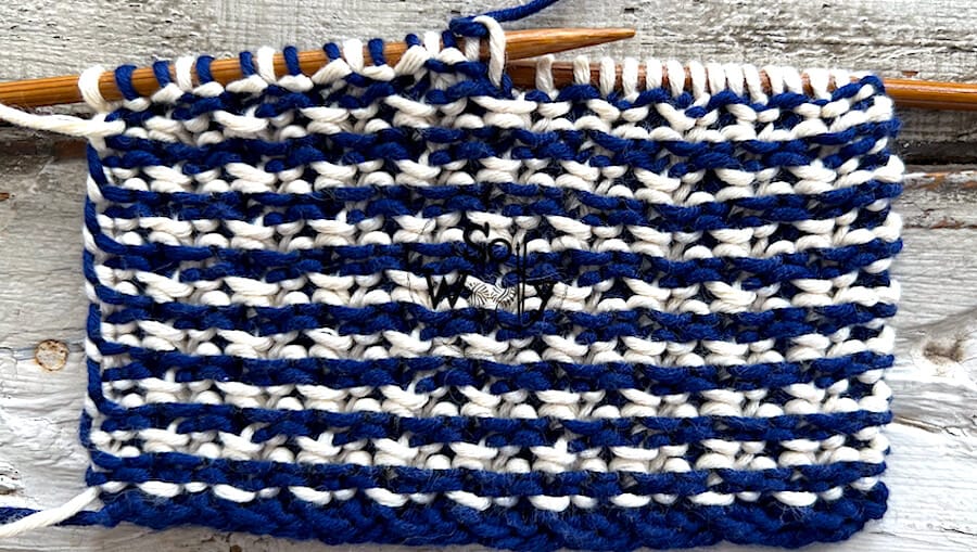 How to knit the Tweed stitch with two colors. So Woolly.