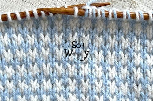 How to knit with two colors Bird's Eye stitch pattern