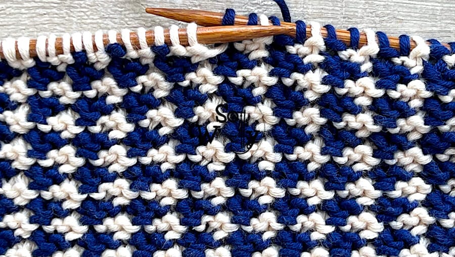 Knit Together  Simple Two-Color Pattern 2, knitting pattern chart, color  knitting stitch pattern