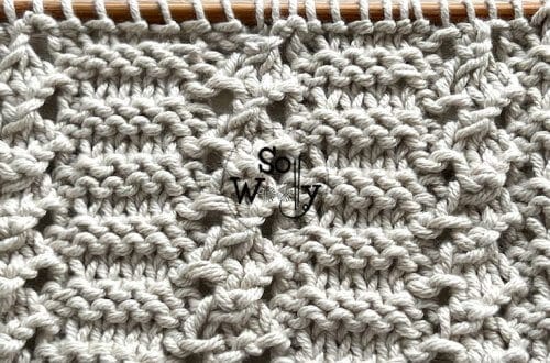 How to knit the Clover stitch pattern written instructions and video tutorial