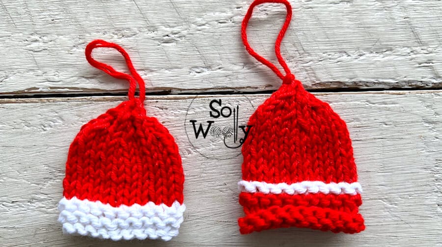 Mini Hats knitting pattern Christmas Ornaments. So Woolly.