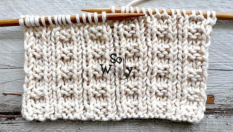 Checkered Rib stitch reversible knitting pattern for beginners. So Woolly.