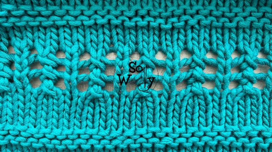 How to knit the English Mesh Lace stitch pattern