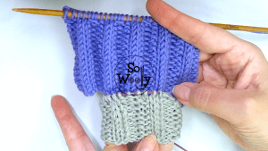 Rib stitch "without purling" knitted in the round