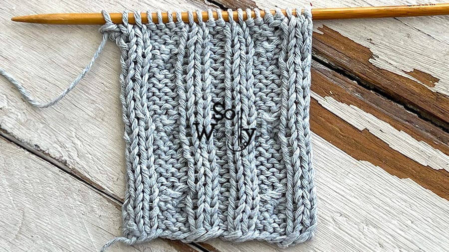 Twisted Twin Cables knitting pattern and tutorial for beginners. So Woolly.