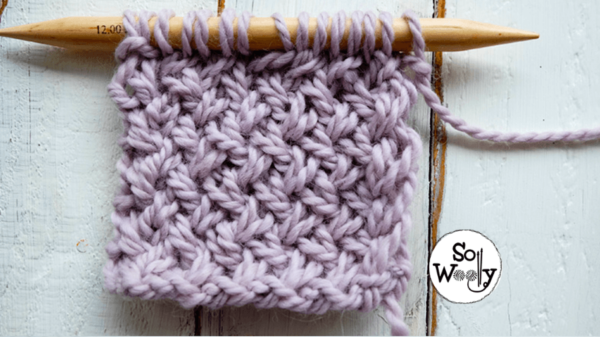 How to knit the Criss Cross stitch (two-row repeat pattern)