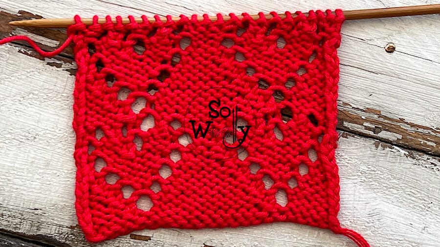 Hearts Lace knitting pattern and video tutorial. So Woolly.