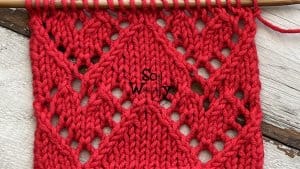 How to knit the Hearts Lace stitch pattern