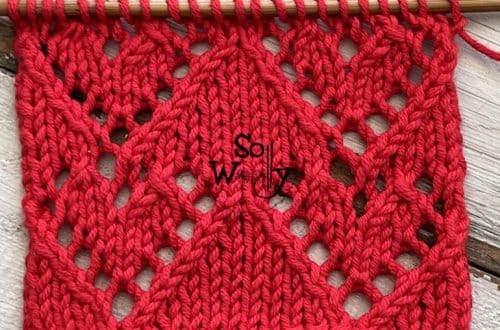 How to knit the Hearts Lace stitch pattern