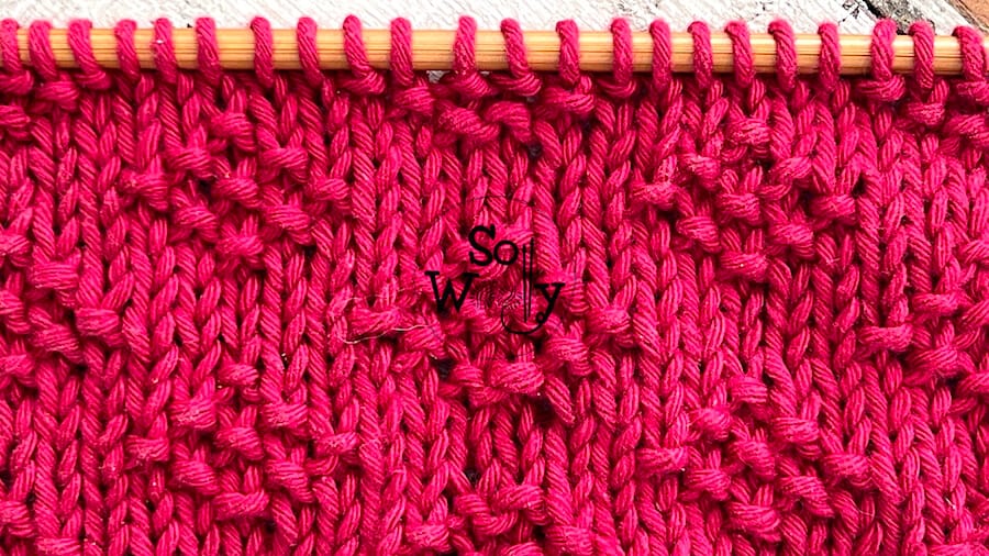 How to knit the Seed Diamond stitch pattern