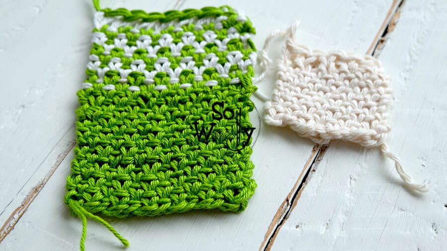 One or two colors Linen stitch knitting pattern (written instructions and video tutorial). So Woolly.
