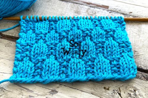 How to knit the Checker stitch pattern written instructions and video tutorial