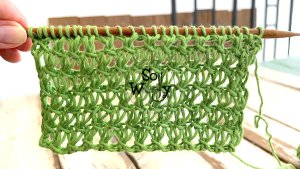 How to knit a Lace Background stitch in four rows