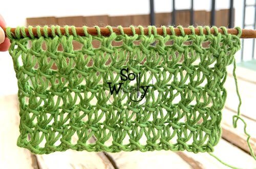 How to knit a Lace Background stitch in four rows