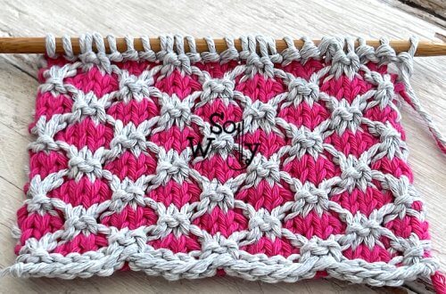 How to knit a Two-Color Lattice stitch pattern