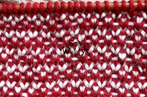 How to knit the Two-Color Half Linen stitch pattern