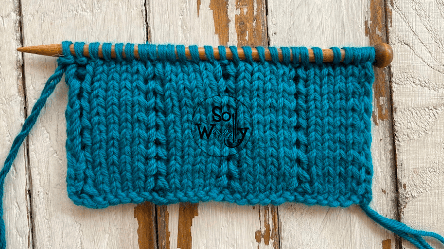 How to knit the Embossed Braids stitch (wrong side of the work). So Woolly.
