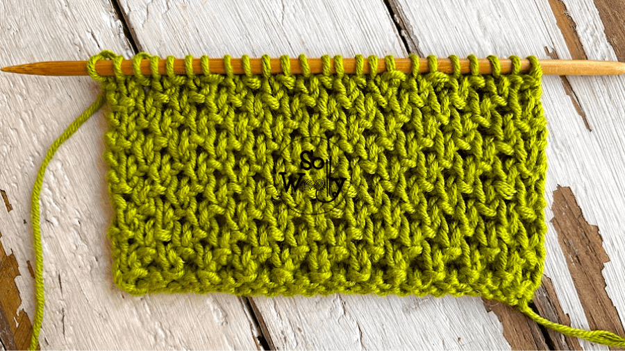 How to knit the Andalusian Lattice stitch (four easy rows). So Woolly.