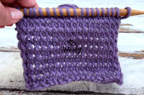 How to knit the Morning Glory stitch easy two row repeat pattern for beginners
