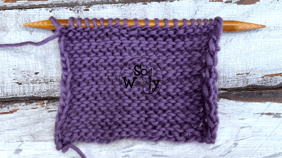 How to knit the Morning Glory stitch pattern (wrong side of the work). So Woolly.