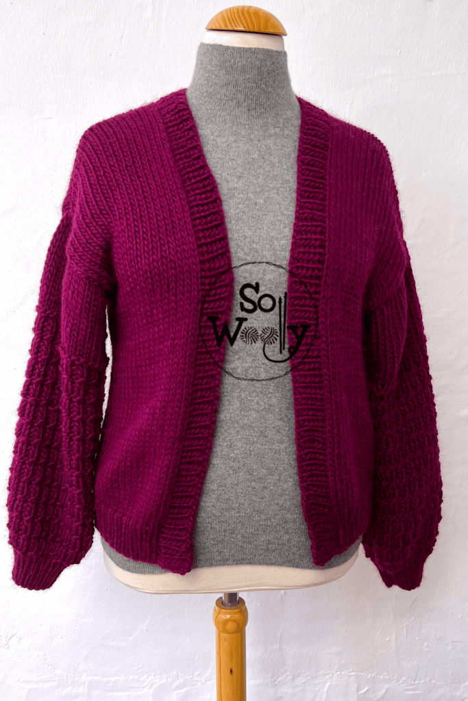 How to Knit Your First Comfy Cardigan, step by step (easy and quick!). So Woolly.