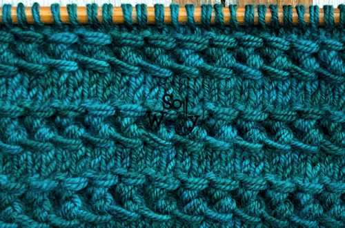 How to knit the Horizontal Double Chain stitch pattern step by step