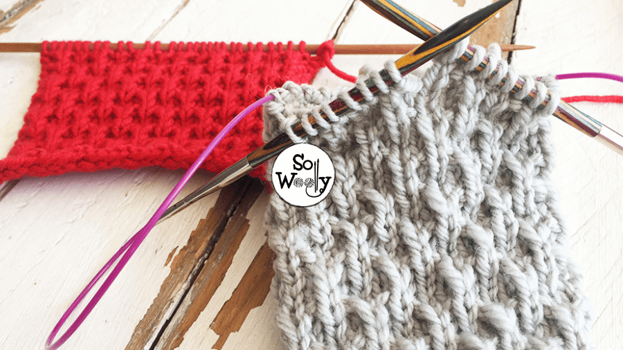 How to knit the Slipped Honeycomb Stitch Pattern in the round. So Woolly