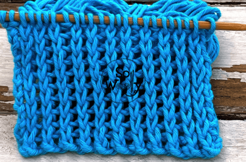 How to knit a pretty lace stitch for beginners 2 rows. So Woolly
