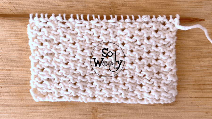 How to knit the Open Star Stitch Pattern (wrong side of the work). So Woolly