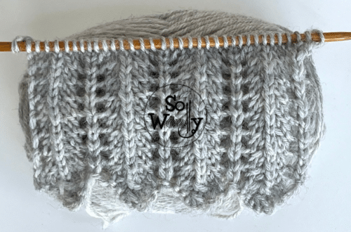 two-row repeat lace knit stitch