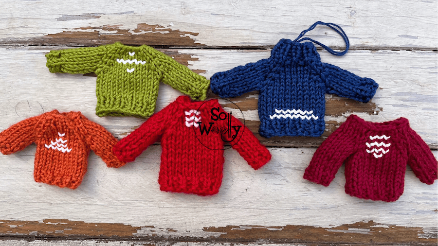 Christmas Mini Sweaters Knitting Pattern