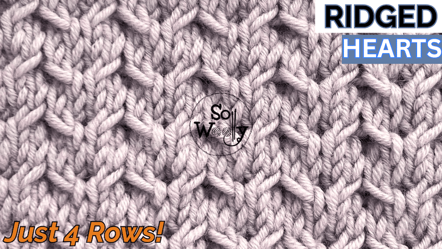 Ridged Hearts knitting pattern tutorial