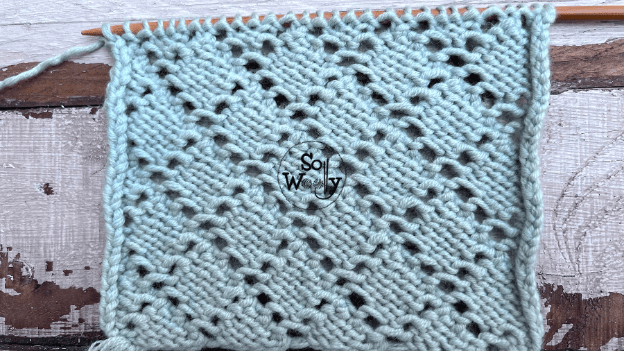 diamond lace stitch knit