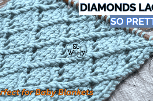 diamonds lace stitch knitting pattern