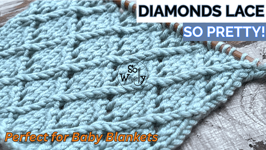 diamonds lace stitch knitting pattern
