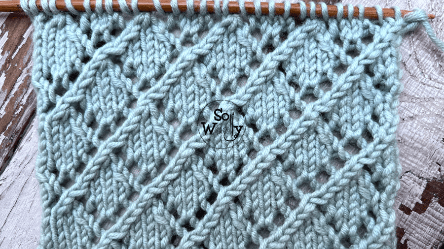 diamonds lace stitch knitting