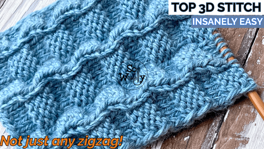 easy 3d zigzag stitch knitting